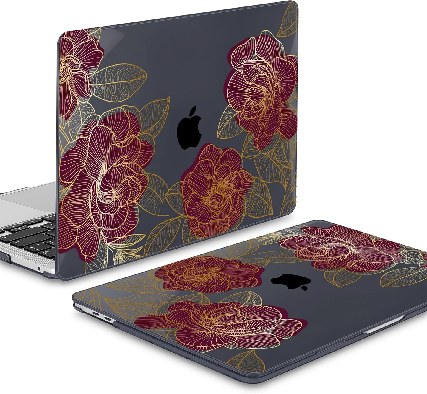 Mektron for MacBook Air 13 Case A1466/A1369 (2010-2017 Release), Snap-on Plastic Hard Shell Cover for MacBook Air 13.3 inch with Keyboard Cover, A-Golden Rose