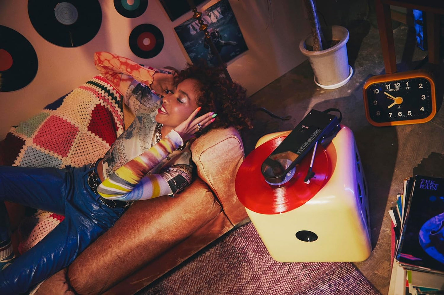 Audio-Technica AT-SB727 Sound Burger Portable Bluetooth Turntable, Black