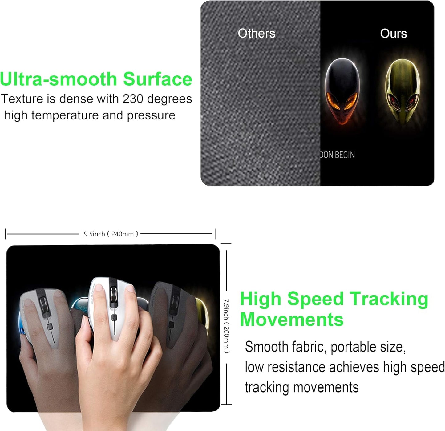 Alien Mouse pad, Personalized Design sci-fi Style Computer Rubber Mouse pad