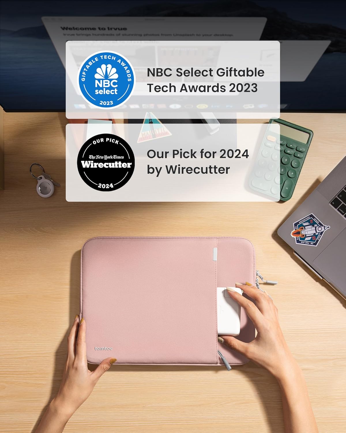 tomtoc 360° Protective Laptop Sleeve for 13-inch New MacBook Air M4/A3240 2025, M3/A3113, M2/A2681 M1/A2337 A2179 A1932, 13-inch MacBook Pro M2/A2686 M1/A2338, Water-Resistant Computer Case Bag