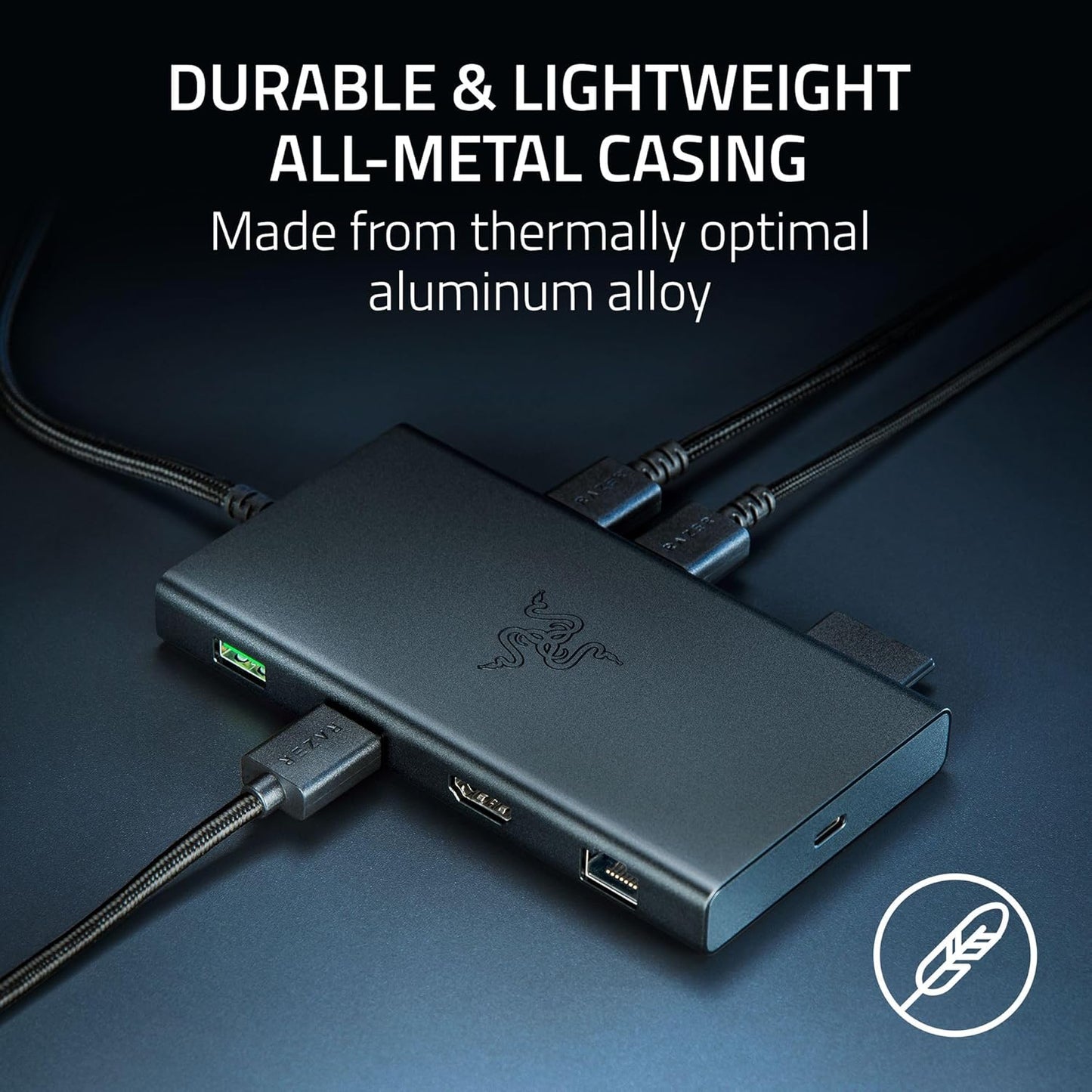 Razer USB C Dock 11-Port Travel Charging Station for Windows Mac Laptop iPad Surface Chromebook Galaxy Tab: Type C, HDMI, Ethernet, MicroSD - 4K 60 Hz Display - 85 W Tablets + Mobile Fast Charge