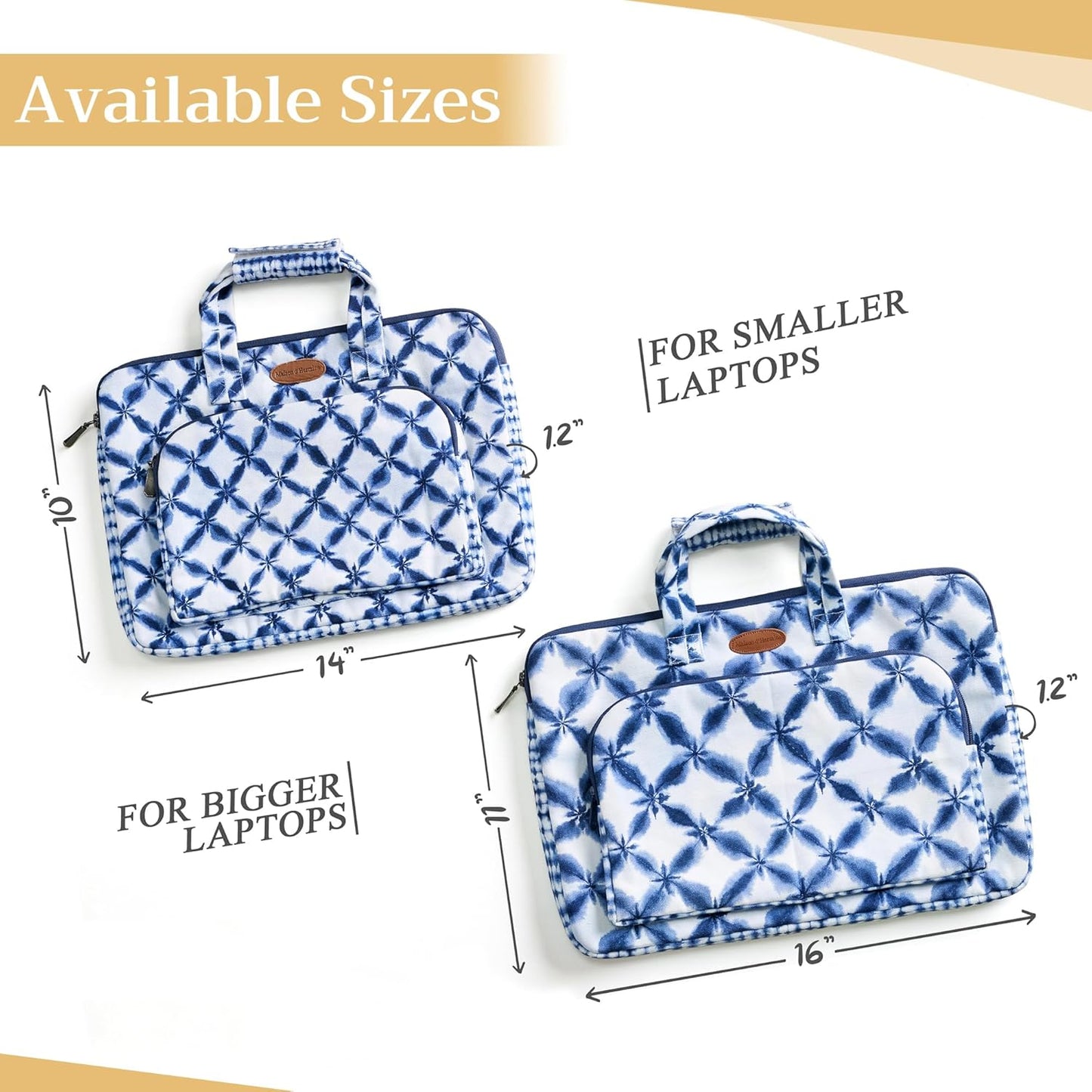 Maison d'Hermine Laptop bag with front pocket Stain and water repellent Cotton canvas