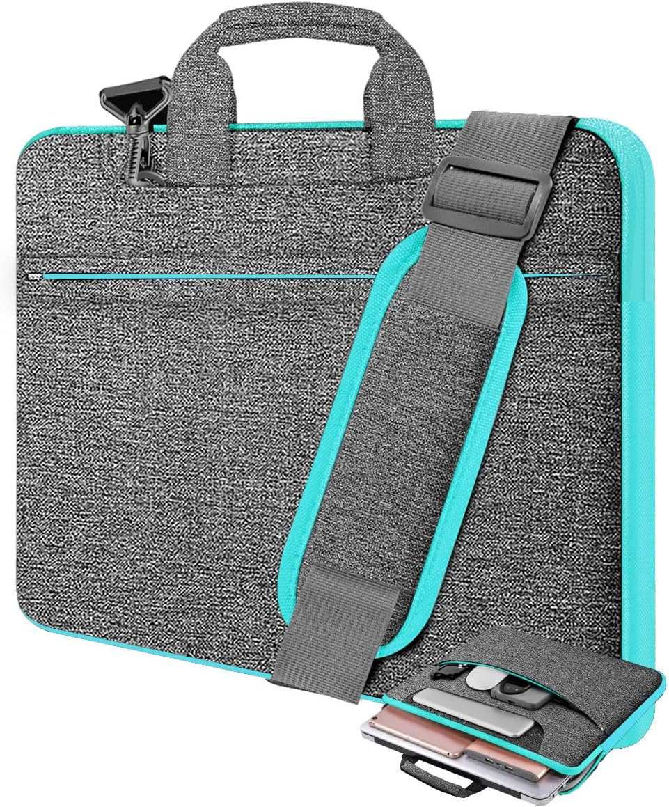 Universal Laptop Shoulder Bag 13-17.3 Inch Shockproof Briefcase with Multi-Pockets & Adjustable Strap for MacBook Pro/Air