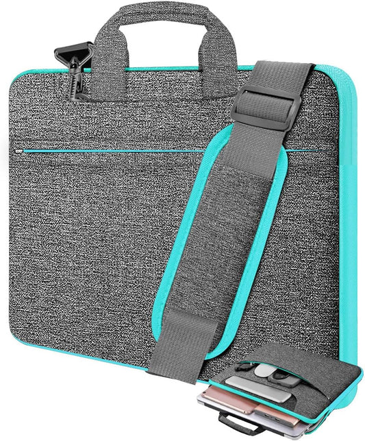 Universal Laptop Shoulder Bag 13-17.3 Inch Shockproof Briefcase with Multi-Pockets & Adjustable Strap for MacBook Pro/Air