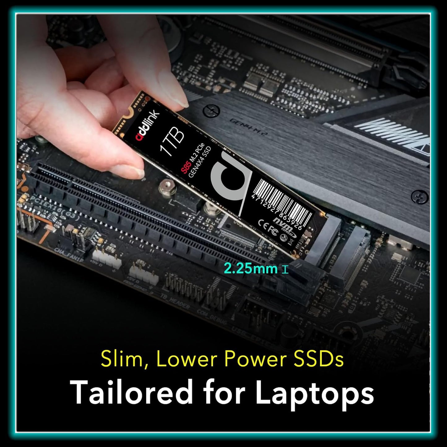 Addlink S85 1TB M.2 PCIe NVMe Gen4 Memory Expansion SSD, Speed Up to 6000 MB/s, Internal Solid State Drive with HMB Technology for Laptop, Gaming and Creators