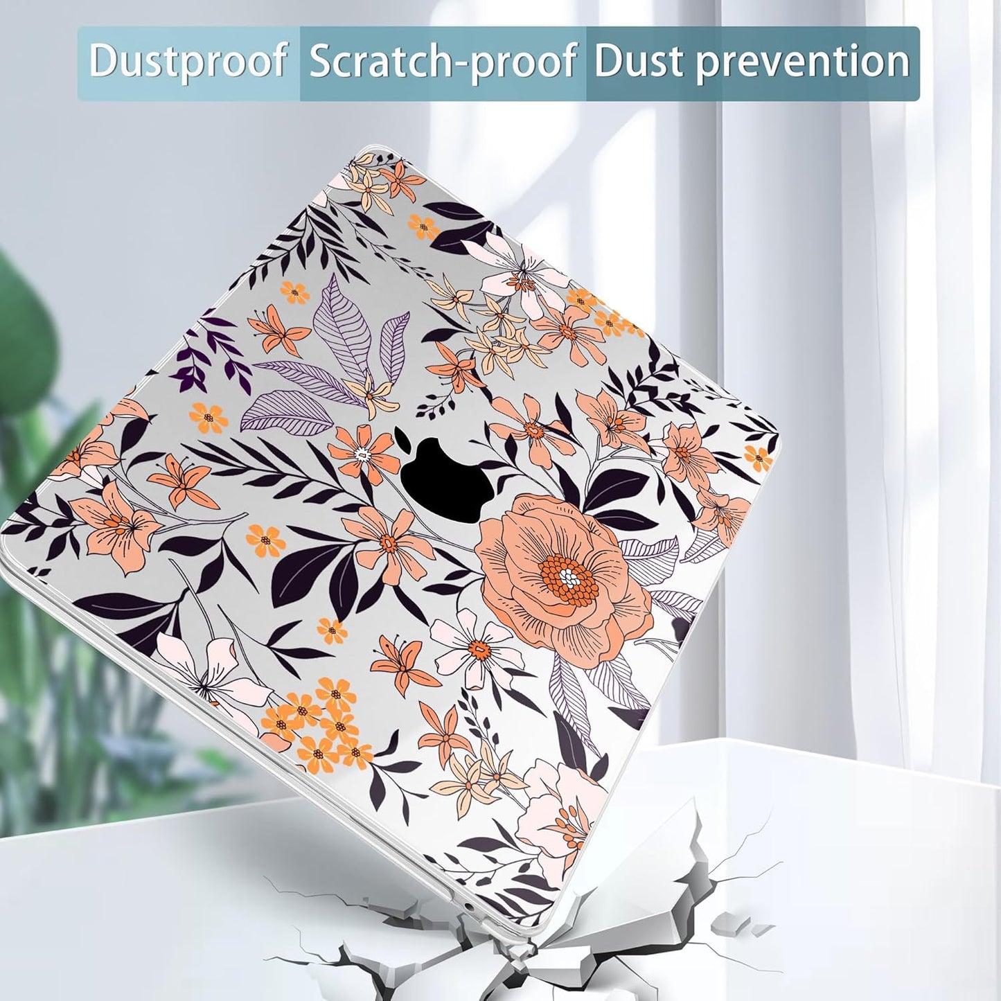 May Chen for MacBook Air 13.6 inch Case A3240 M4 A3113 M3 A2681 M2 with Retina Dispaly, 2025 2024 2023 2022 Release, Plastic Hard Shell Case with Screen Protector & Keyboard Cover, Elegant Floral