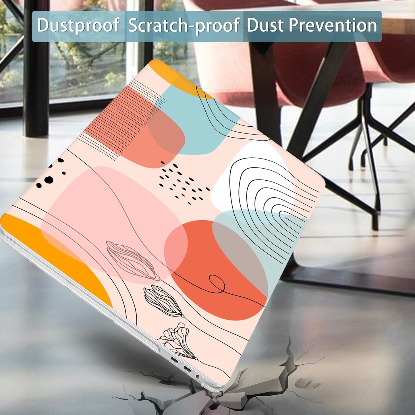 Mektron for MacBook Pro 16 inch A2141 Case 2020 2019 Release with with Retina Display & Touch Bar & Touch ID, Abstract Artistic Plastic Hard Shell Cover Keyboard Skin Screen Film