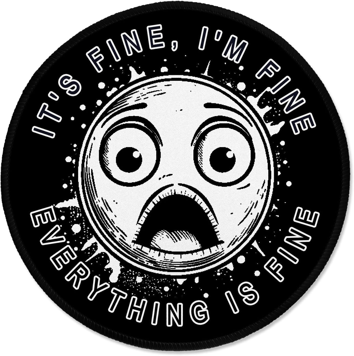 ITNRSIIET Round Mouse Pad with Stitched Edge Premium-Textured Waterproof Non-Slip Rubber Base Desktop Protection Mat Diameter 8.7 inches, Surprised