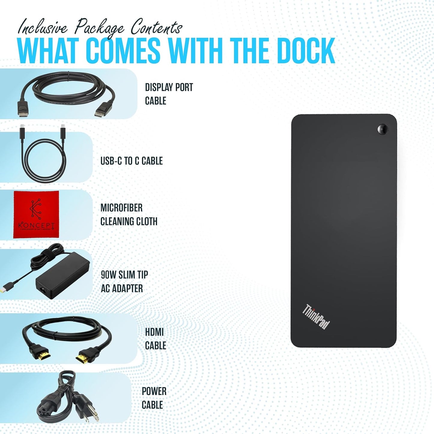 40AS0090US Lenovo Thinkpad Docking Station USB-C Gen 2-1 Year Warranty - Thinkpad Thunderbolt 3 Dock, HDMI, DisplayPort & USB C Cable - Universal Docking Station (Renewed)