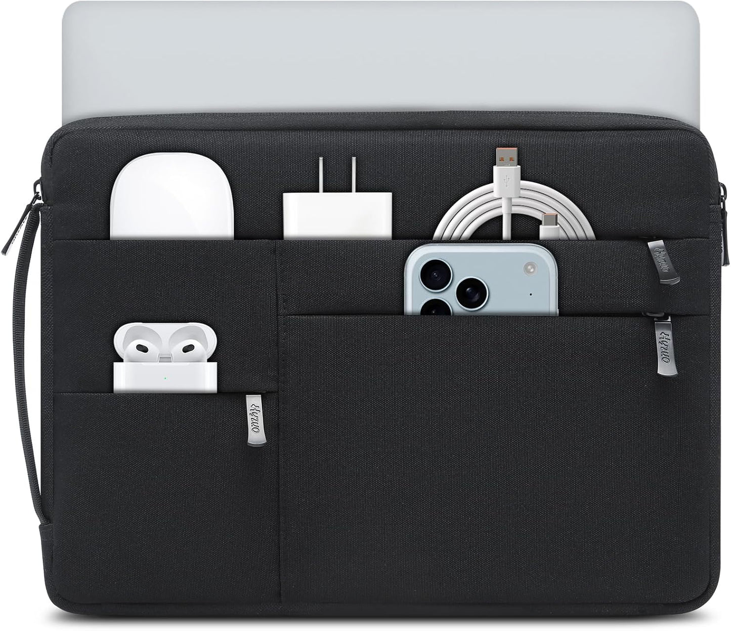 HYZUO 15-16 Inch Laptop Sleeve Bag for MacBook Pro 16 M4/M3/M2/M1 2025-2019, 15" Surface Book, Portable NoteBook Case for 15" 15.6" HP Dell Lenovo ThinkBook Asus Acer Samsung HUAWEI, Classic Black