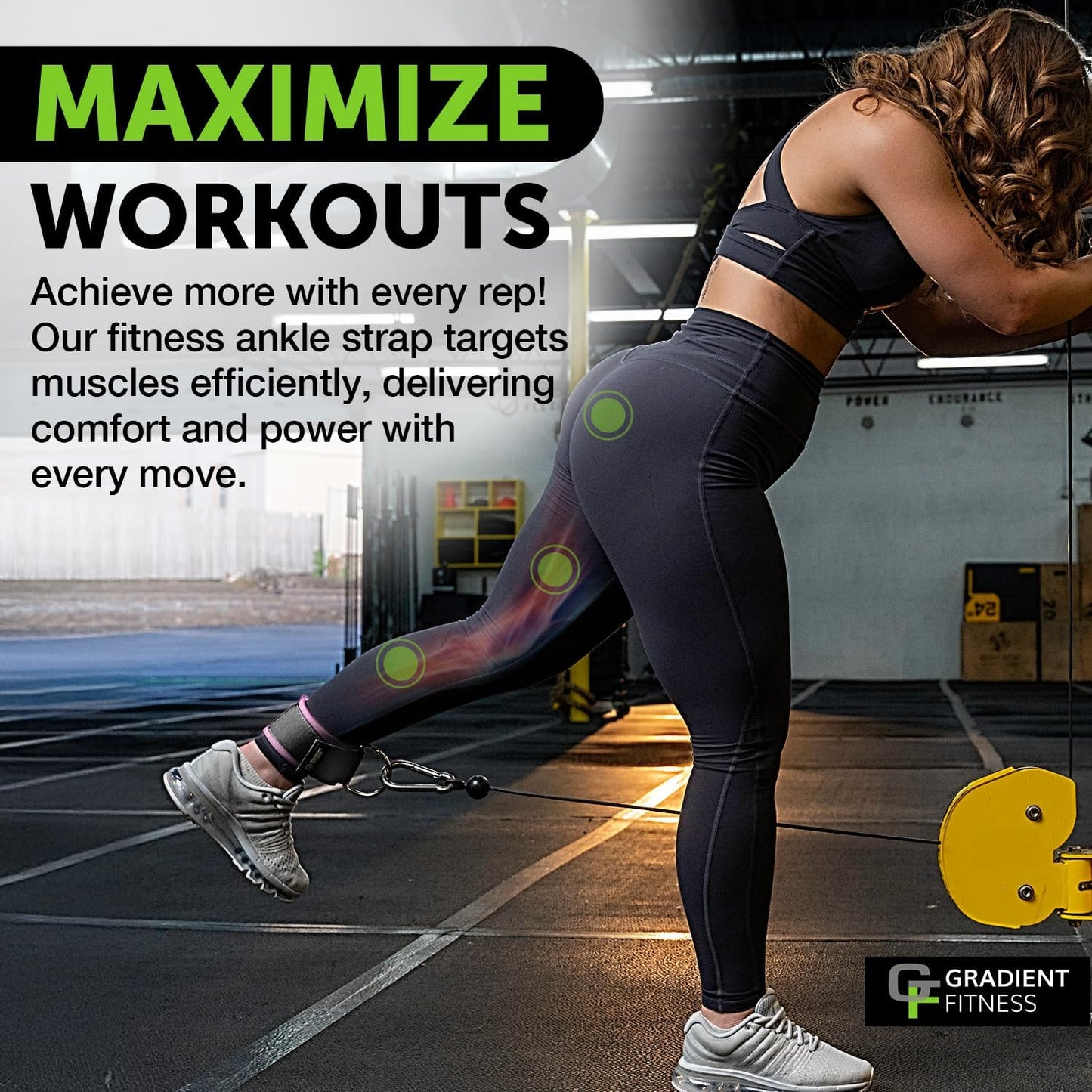 Gradient Fitness Ankle Straps (2 Pack) | Ankle Strap for Cable Machine, Ankle Bands for Working Out, Cable Ankle Strap