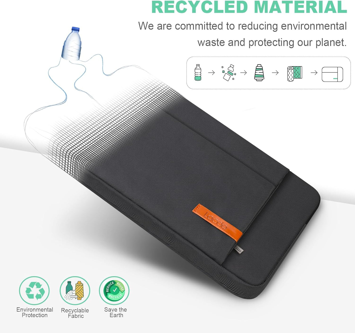 Lacdo 16 Inch Laptop Sleeve Case for 16 Inch HP Lenovo ASUS Acer Dell Laptop/HP Pavilion Envy 16 / Lenovo ThinkPad IdeaPad 16 / Acer Swift 16 / ASUS Vivobook 16 / Dell Inspiron 16 Computer Bag,Black