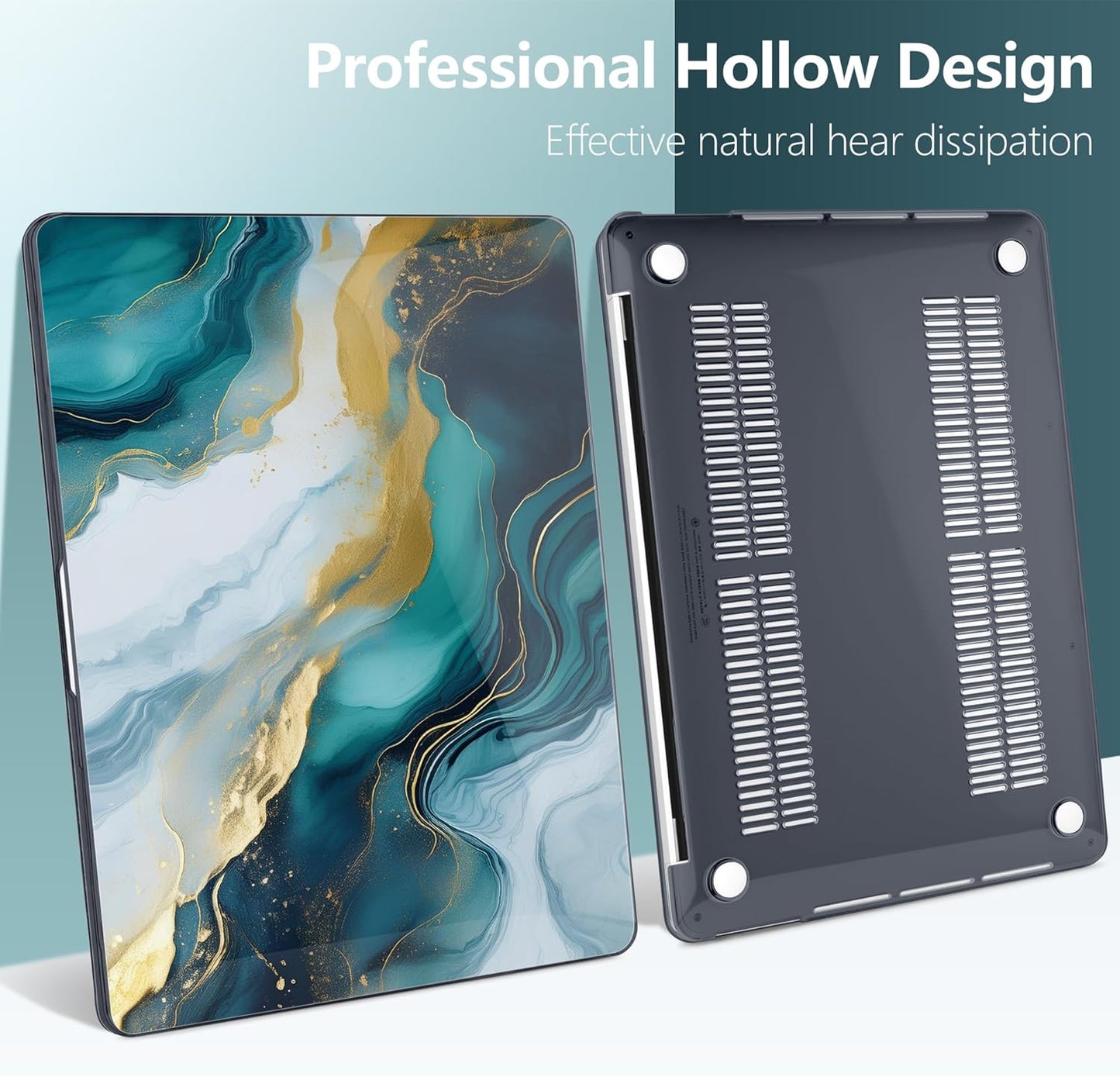 TWOLSKOO Compatible with MacBook Pro 13 inch Case 2023-2016 A2338 M2/M1 A2251 A2289 A2159 A1989 A1706, Plastic Hard Shell Cover & Keyboard Skin & Screen Protector, Graphite Marble