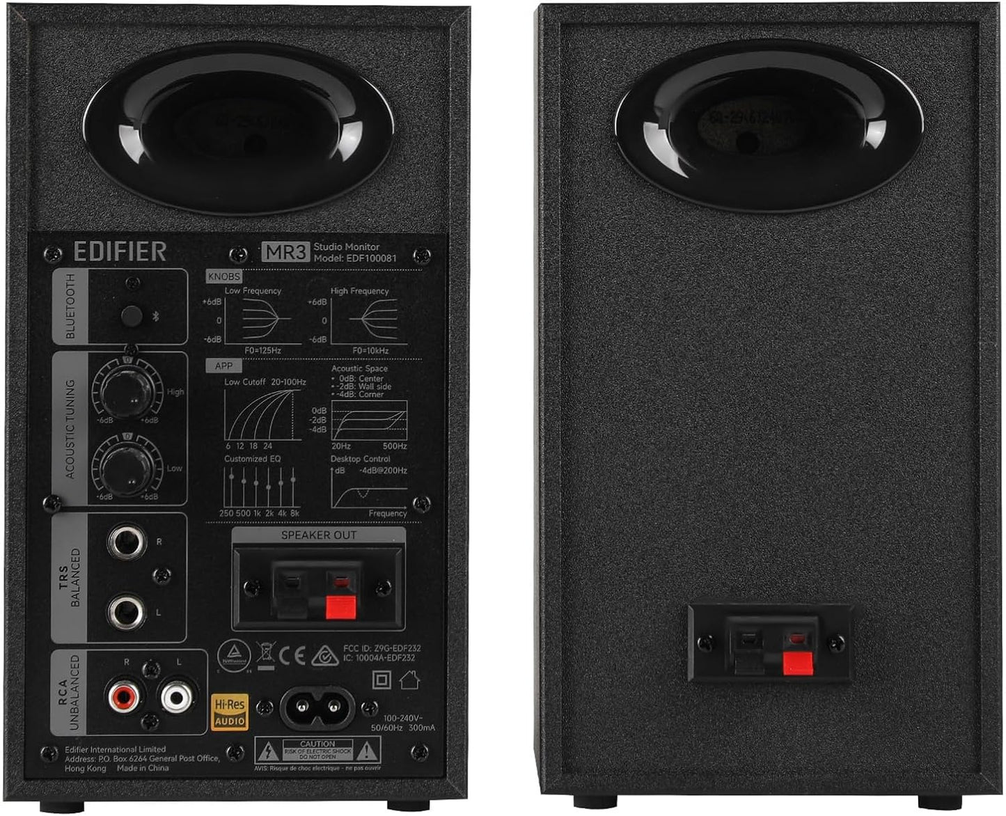 Edifier MR3 Powered Studio Monitor Speakers, Hi-Res Audio Certified Bluetooth V5.4 Active Bookshelf Loudspeakers, 2.0 Computer Speaker with Headphone Output RCA AUX Balanced TRS Input - Black (Pair)