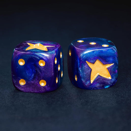 Cthulhu D6 Dice Set – 10 x 16mm Resin Dice with Elder Sign on Six | Classic Pips | Lovecraft Horror Themed Dice for Wargames, TTRPG, Board Games, DND, Call of Cthulhu