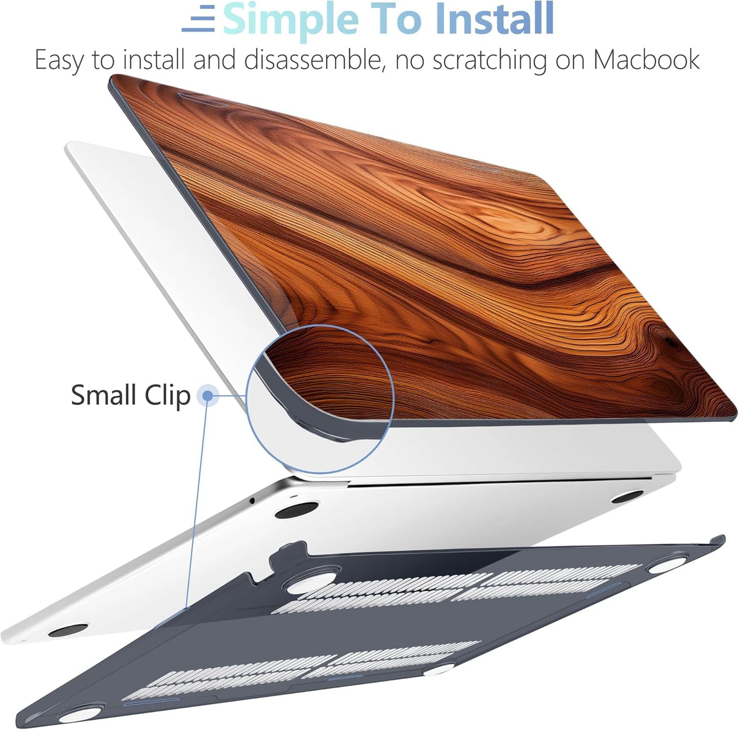 MEEgoodo Case for M4/M3/M2 MacBook Air 13.6 inch Case 2025 2024 2022, Fit Model A3240/A3113/A2681, Laptop Hard Shell with Keyboard Cover Compatible with MacBook Air 13 inch, Tree Rings