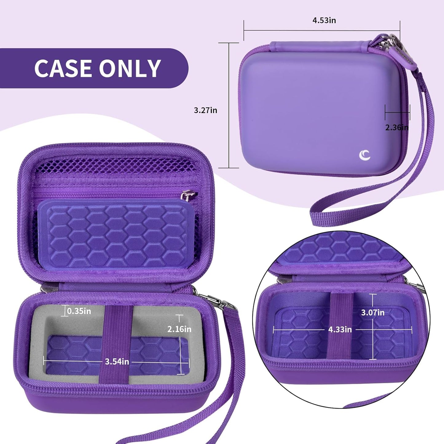 Carrying & Protective Case for Digital Camera, AbergBest 21 Mega Pixels 2.7" LCD Rechargeable HD/Kodak Pixpro/Canon PowerShot ELPH 180/190 / Sony DSCW800 / DSCW830 Cameras for Travel - Dark Purple