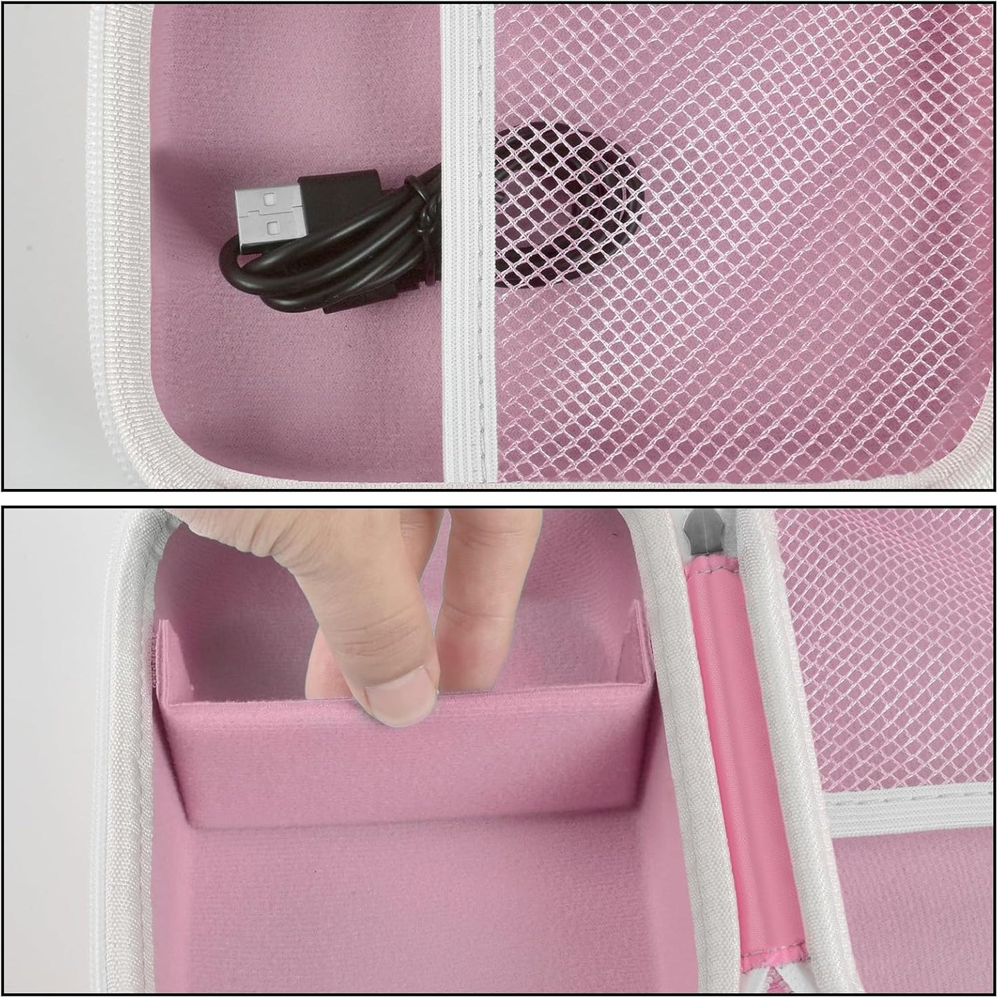 Case Compatible with Phomemo M110 Label Maker - Portable Mini Bluetooth Thermal Label Maker Carrying Storage Bag for Printer Labels, USB Cable and Accessories - Pink (Box Only)