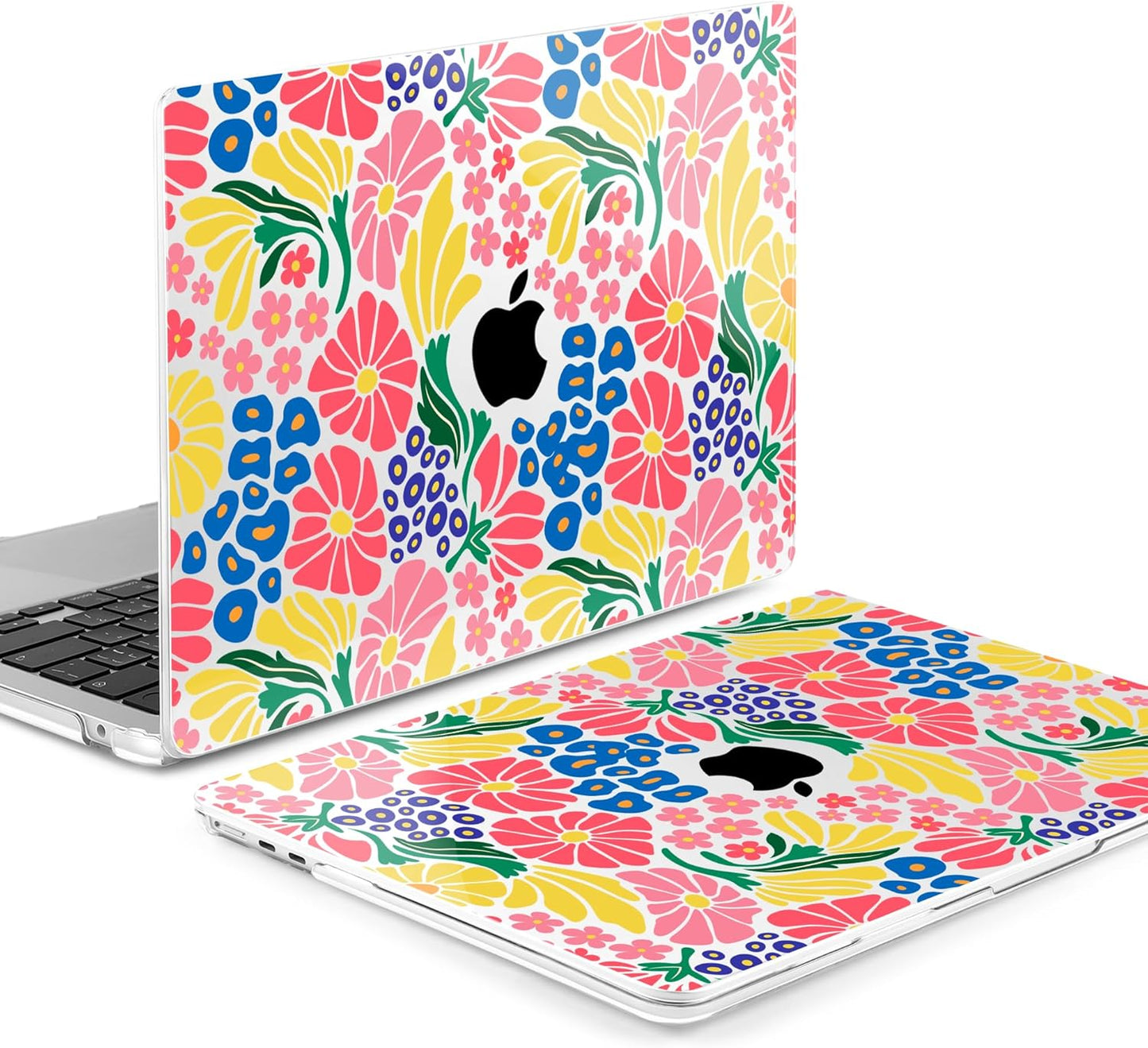 MEEgoodo for M4/M3/M2 MacBook Air 15.3 inch Case 2025 2024 2023, Case Fit Model (A3241/A3114/A2941) for MacBook Air 15 inch, Laptop Hard Shell with Keyboard Cover, Groovy Flower