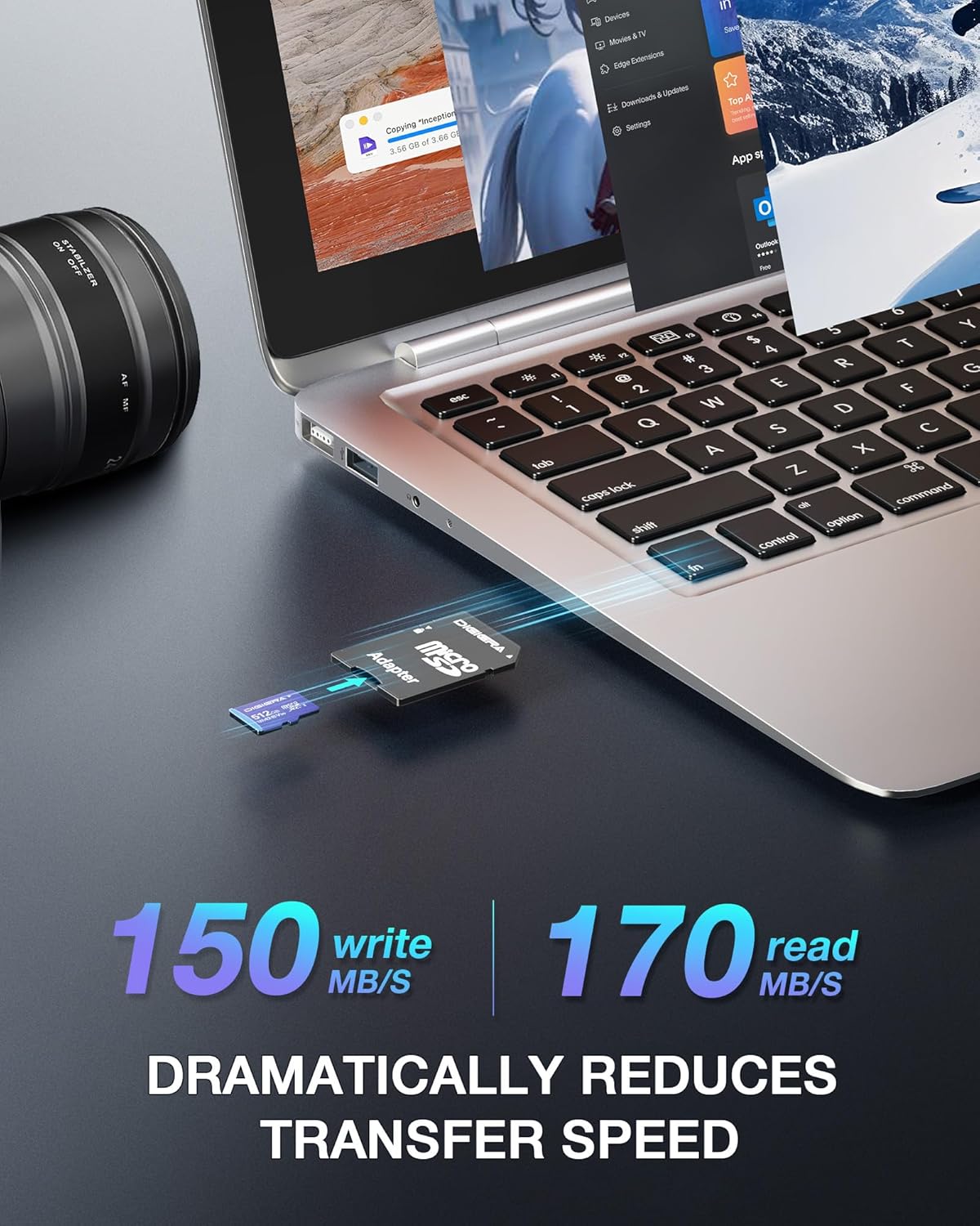 512GB LT100 microSDXC UHS-I Memory Card with Adapter - up to 170MB/s, C10, U3, V30, 4K, A2, Micro SD Card for Smartphones, Tablets, Cameras, Gaming Consoles, and Drones (1 Pack)