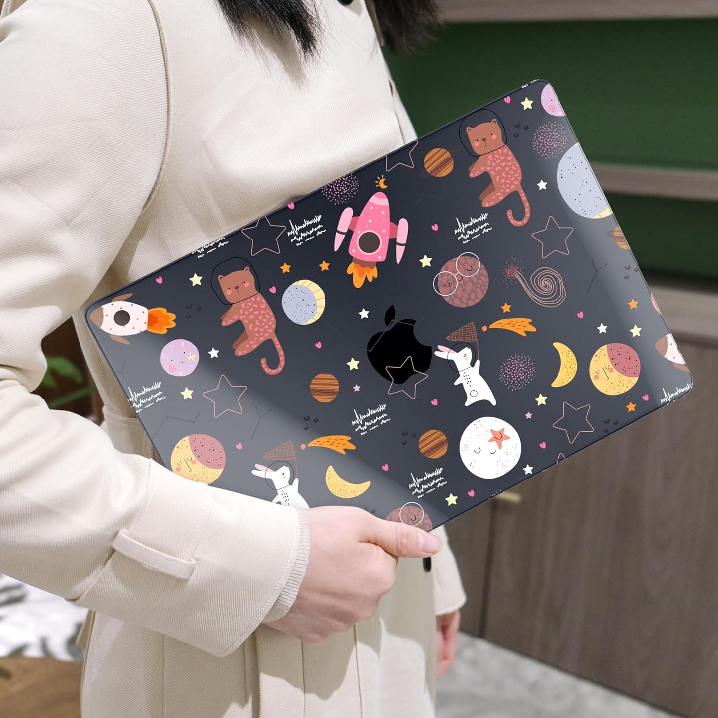 MEEgoodo Case for MacBook Pro 13 inch Case 2022 2021 2020 New A2338 M2/M1 A2251 A2289, Laptop Hard Shell with Keyboard & Camera Cover Compatible with 13 inch MacBook Pro, Space & Planet