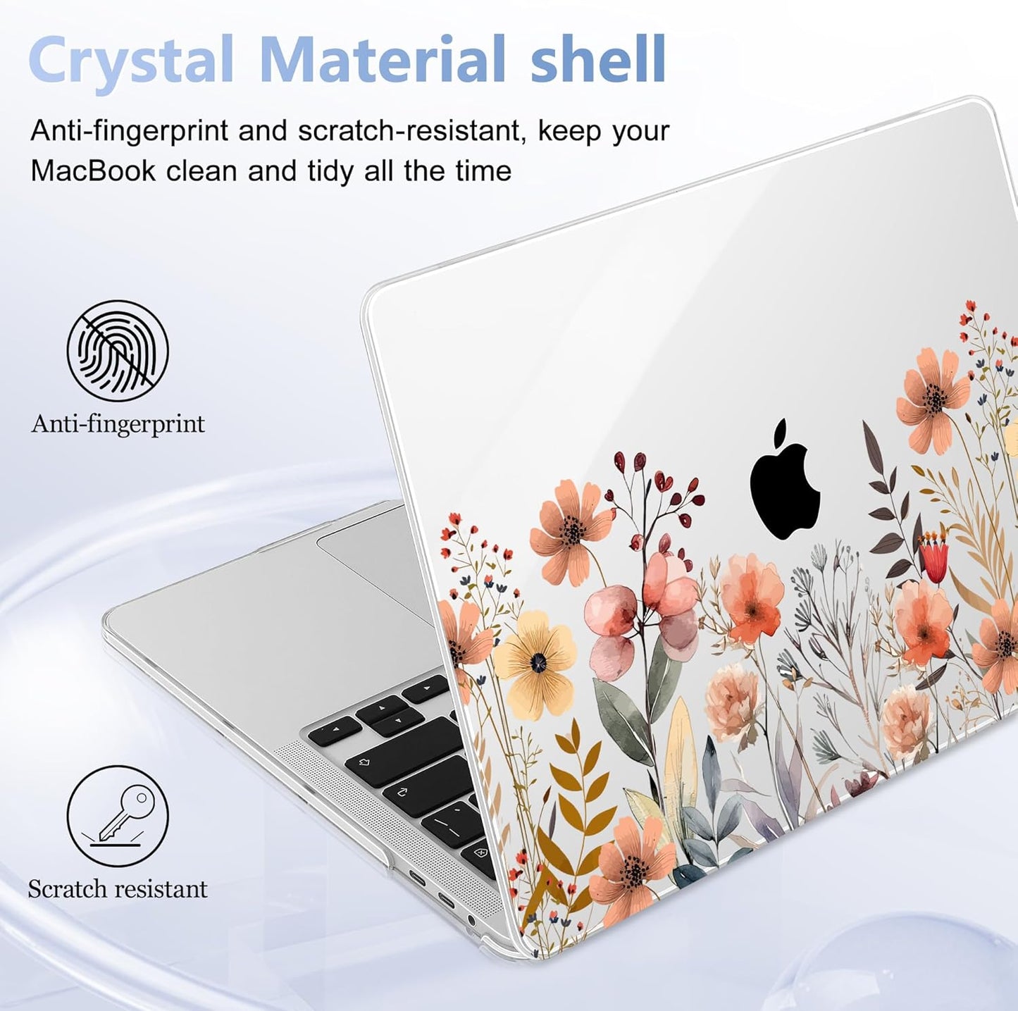 for MacBook Pro 16 inch Case 2019 2020 Release Model A2141, Plastic Hard Shell Cover with Keyboard Cover for MacBook Pro 16 inch with Touch Bar & Touch ID - Watercolor Flowers