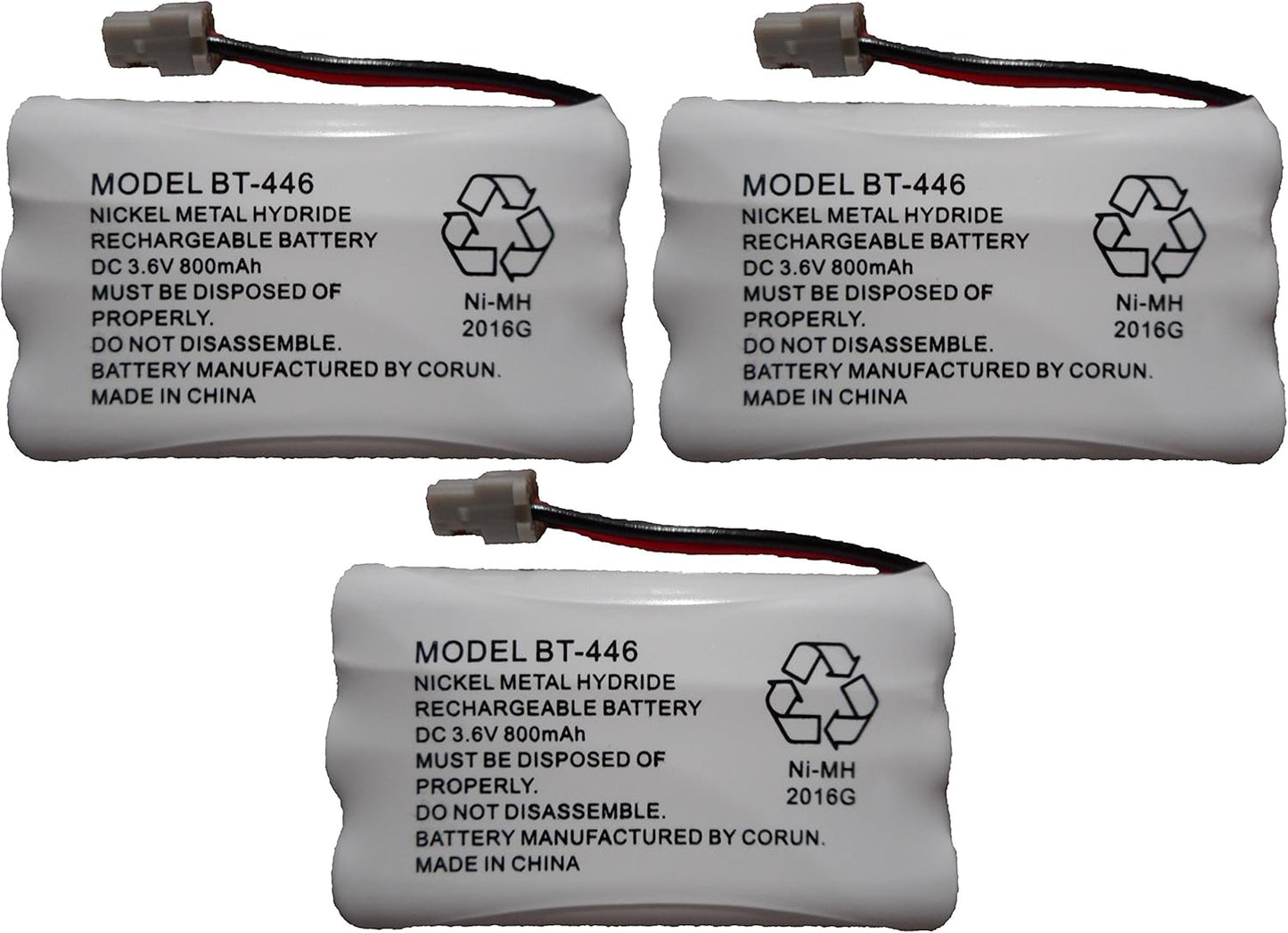 BT446 BT-446 BBTY0503001 BT-1004 BT-1005 GE-TL26402 BT-504 CPH-488B Rechargeable Cordless Telephone Battery DC 3.6V 800mAh Manufactured by Corun for Uniden