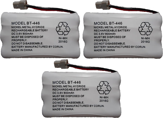BT446 BT-446 BBTY0503001 BT-1004 BT-1005 GE-TL26402 BT-504 CPH-488B Rechargeable Cordless Telephone Battery DC 3.6V 800mAh Manufactured by Corun for Uniden