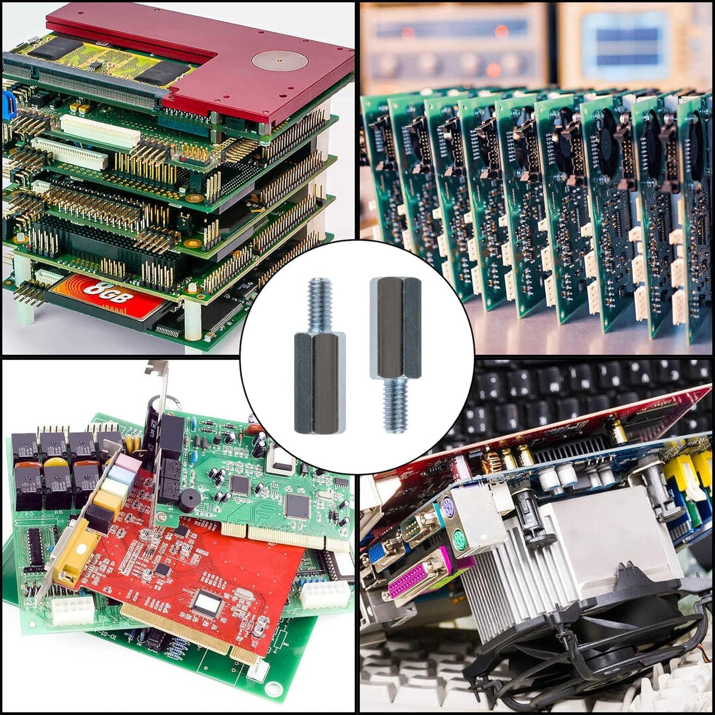 Kado Wall Mount Spacer Adapter Set for Desktop/Portable Monitor, 16pcs M4x14mm Hex Stainless Steel Standoff Spacer Screw Nut Bolt Motherboard Prototyping Accessories for PCB, Computer & Circuit Board