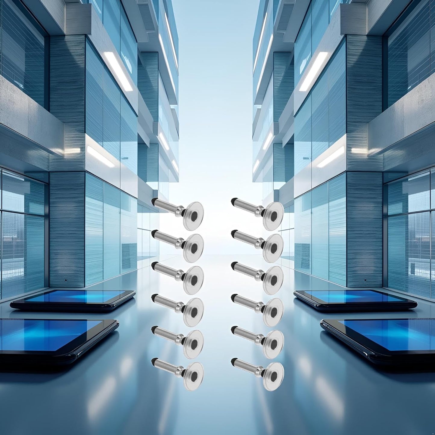 12 Pcs Silver Universal Stylus Replacement Disc Tips Round Shape Replaceable Stylus Pen for Touch Screen Stylus Pen Disc Tips,Stylus Pens, Cell Phones Accessories