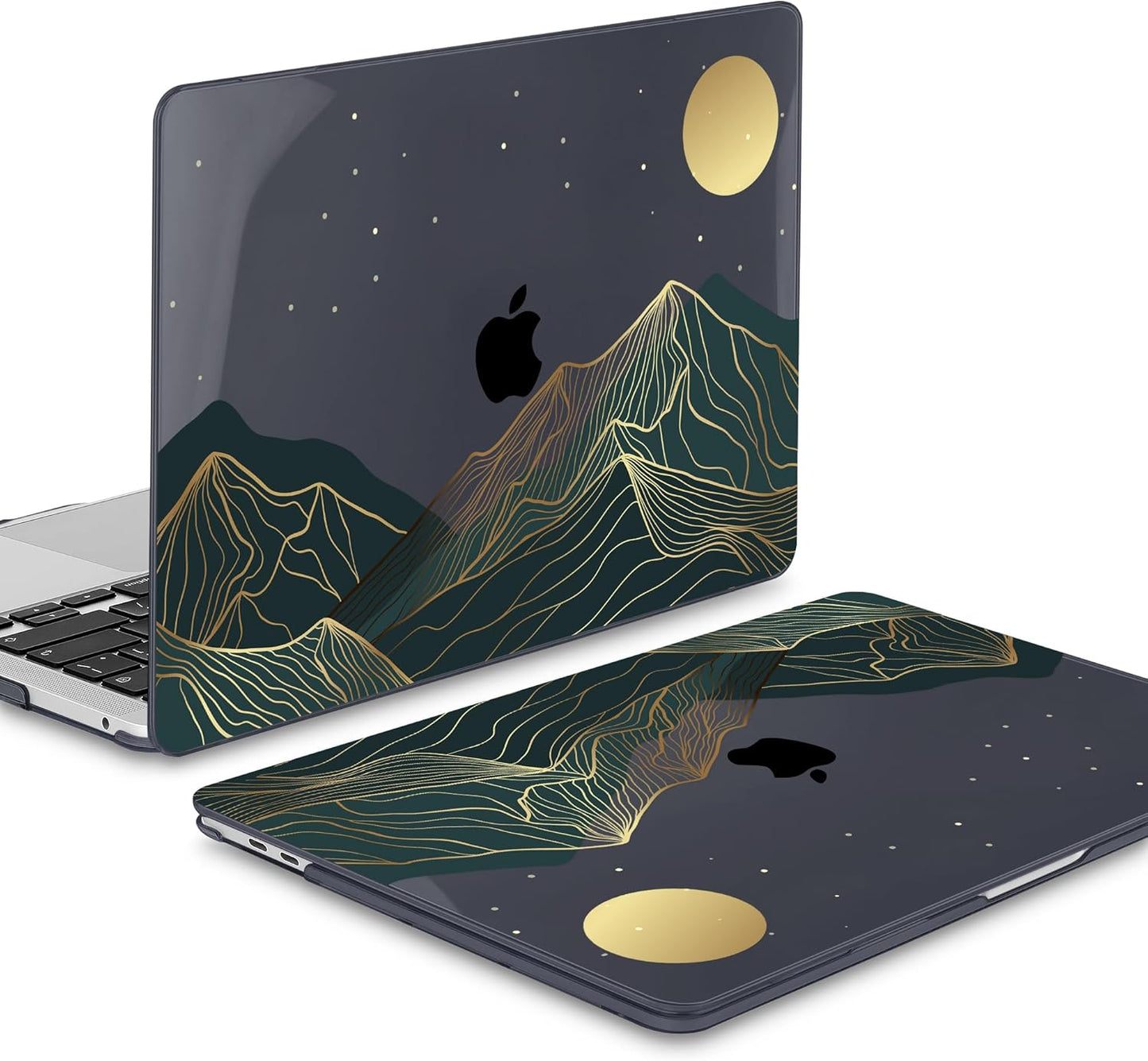 Mektron for MacBook Air 13 Case A1466/A1369 (2010-2017 Release), Snap-on Plastic Hard Shell Cover for MacBook Air 13.3 inch with Keyboard Cover, Abstract Mountain C112