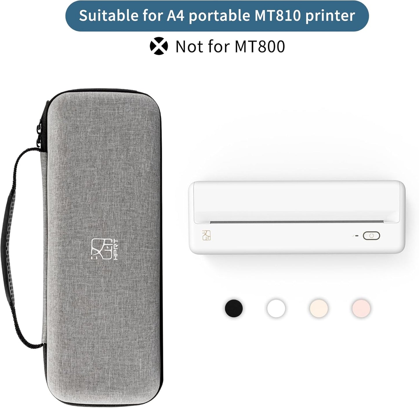 HPRT Portable Carry Case Compatible Pooolitech MT810 Portable Printers Waterproof Shockproof Scratch Resistant Compact Lightweight