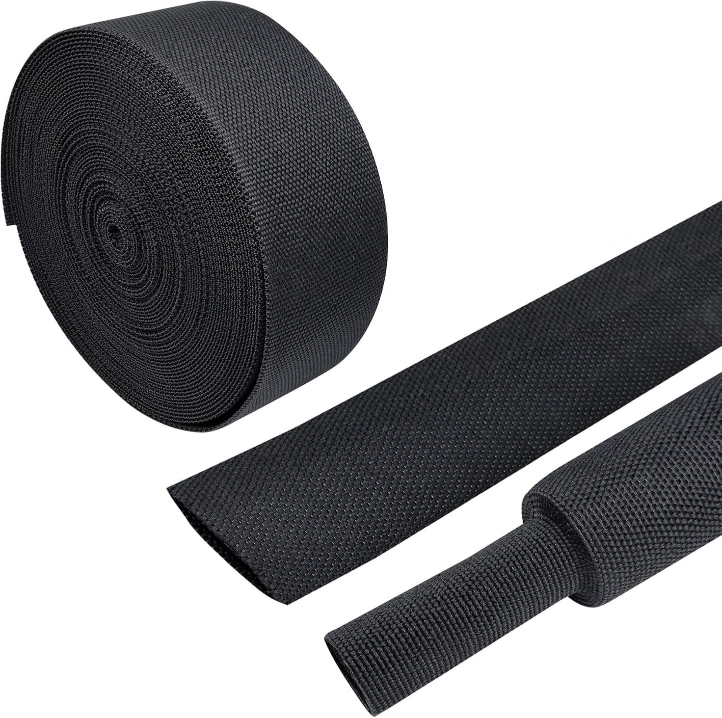 Heat Shrink Wire Loom 2:1 Shrinkable Braided Cable Sleeve 1-3/8 Inch ID-46ft Abrasion Protection Flexibility Fabric Wiring Harness Cover Sheath