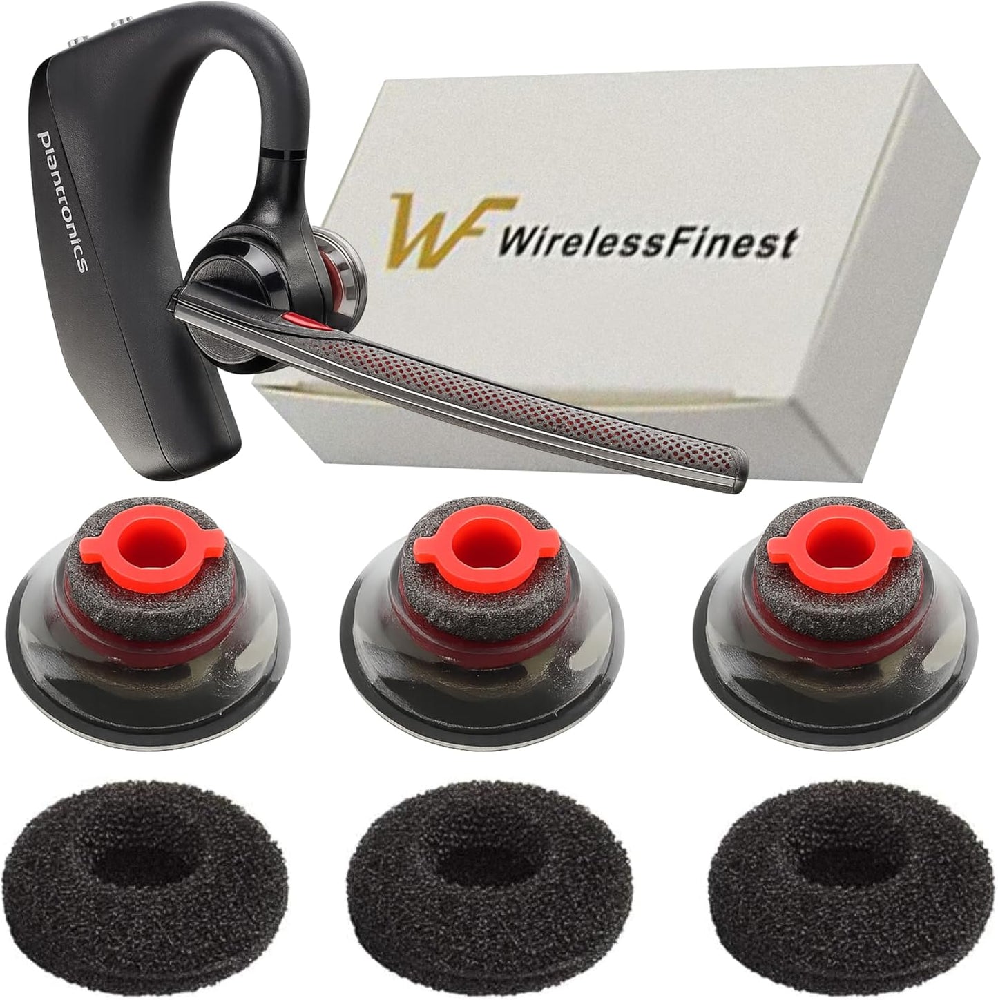 3X Ultra Comfort Eartips Ear Buds Replacement Earphone Ear Tips Kits Earpads Foam Set Cushion for Plantronics Voyager 5200 5220 5210 Series Bluetooth Headset Headphone (Medium M)