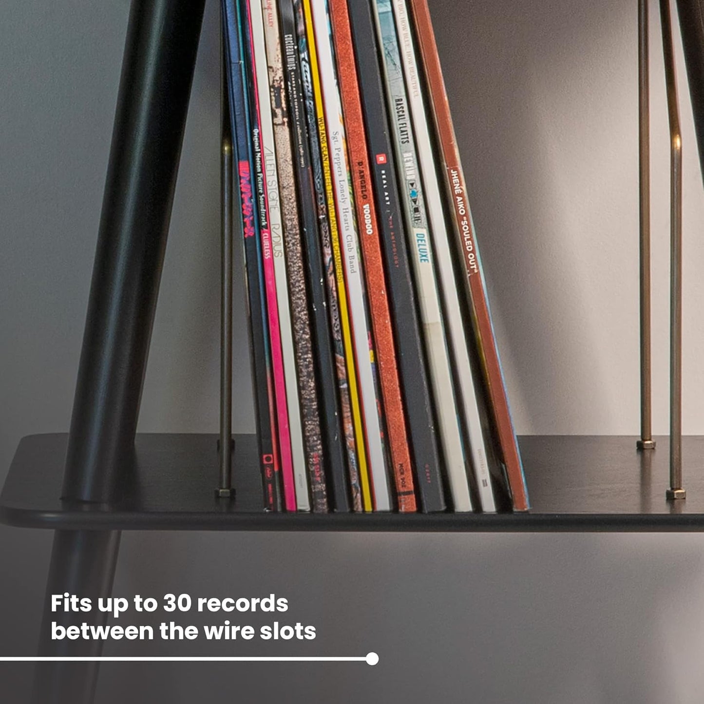 Crosley Manchester Record Player Stand, Media Console with Vinyl Storage, Modern Home Organizer, Black