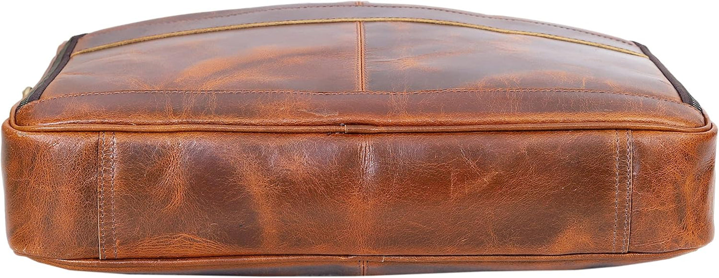 VC VINTAGE COUTURE Leather briefcase bag for men Leather Laptop Bags For Men and Women Travel Messenger Bag