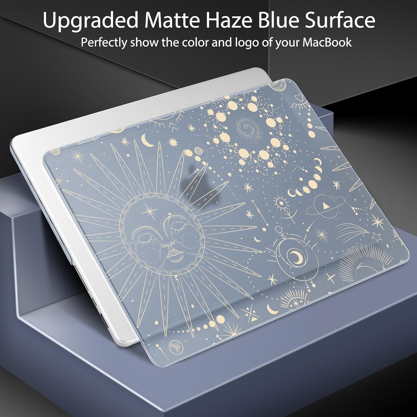 for MacBook Pro 16 inch Case 2021 2022 2023 2024 Release A3186 A3403 M4 A2991 M3 A2780 M2 A2485 M1 Pro/Max, Hard Shell Case with Screen Protector & Keyboard Cover, Engraving Moon