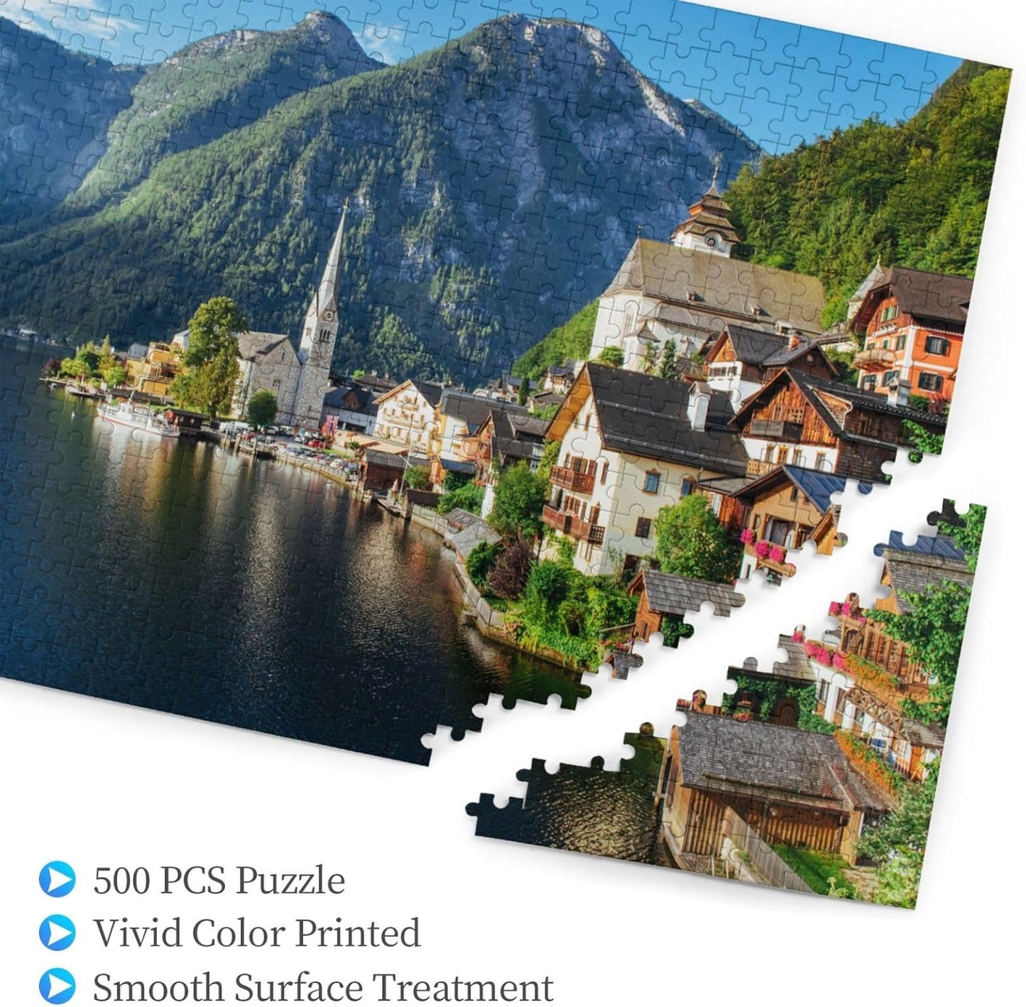 Custom Jigsaw Puzzle from Photos 300/500/1000 Pieces Personalized Wooden Picture Puzzles Gift for Adult Family Friends,Birthday,Valentine's Day (Horizontal 500PCS)