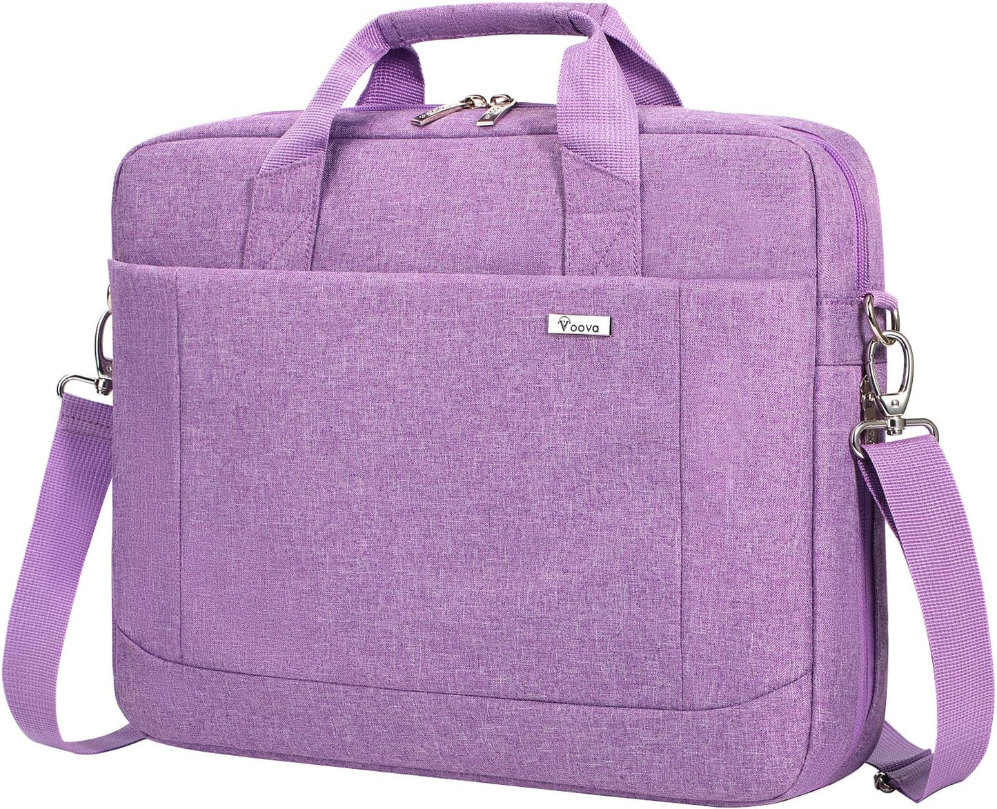Voova Laptop Bag Case 17 17.3 Inch Computer Sleeve Messenger Bag with Shoulder Strap Expandable Waterproof Large Capacity Business Briefcase for Work Travel Fit 17-18” Laptop, Men Women, Lavender