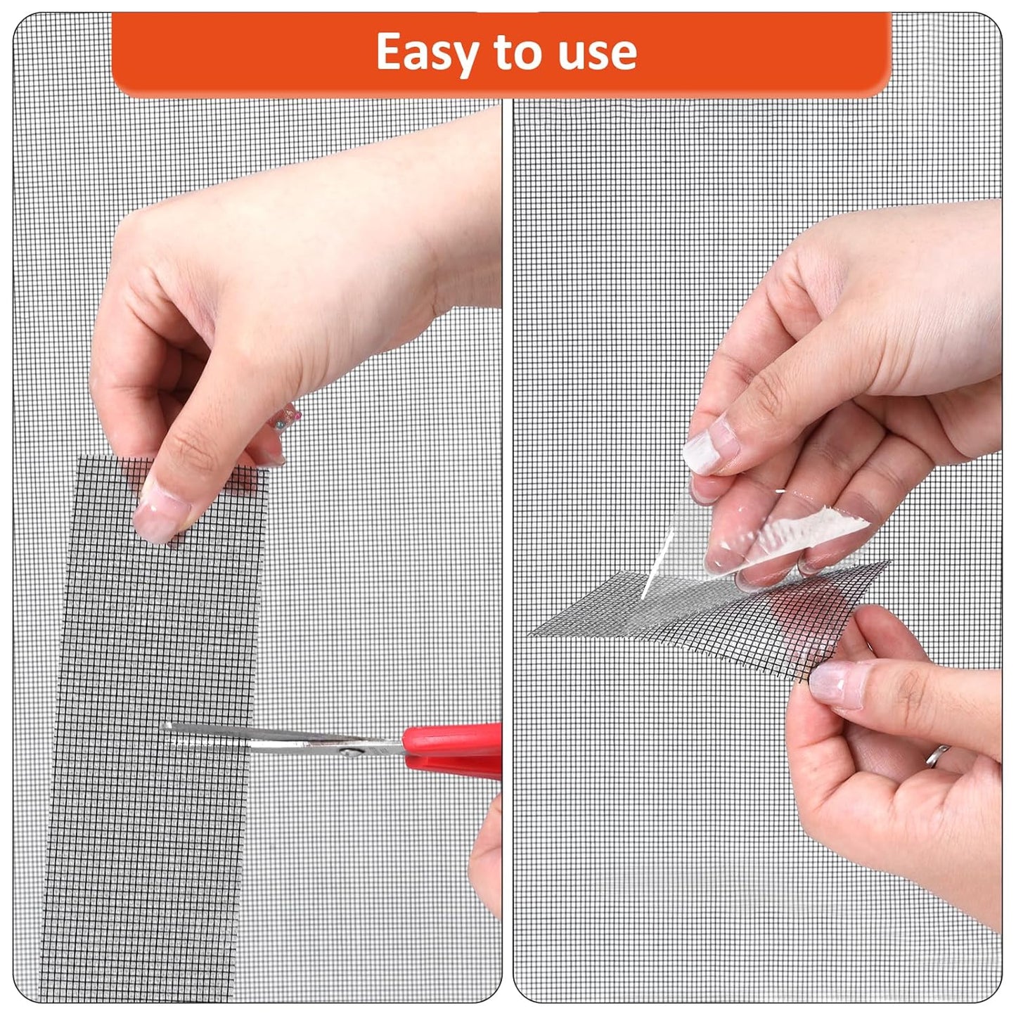 Black Screen Repair Tape, 4" X 180" (15FT) Window Screen Door Repair Kit, Strong Adhesive Fiberglass Patch Tape Mesh