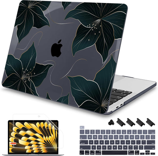 Mektron Case for MacBook Pro 16 Inch A2141 Cover 2019 Release 16" with Liquid Retina Display/Touch ID, Plastic Hard Shell with Keyboard Skin & Screen Protector & Dust Plug, Floral C218