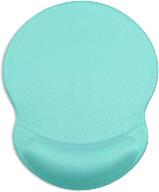 ITNRSIIET Ergonomic Mouse Pad with Gel Wrist Support Small Wrist Rest Smooth Surface Non-Slip PU Base Comfortable Office Supplies Pain Relief, 8.7 x 7.2 inches, Green