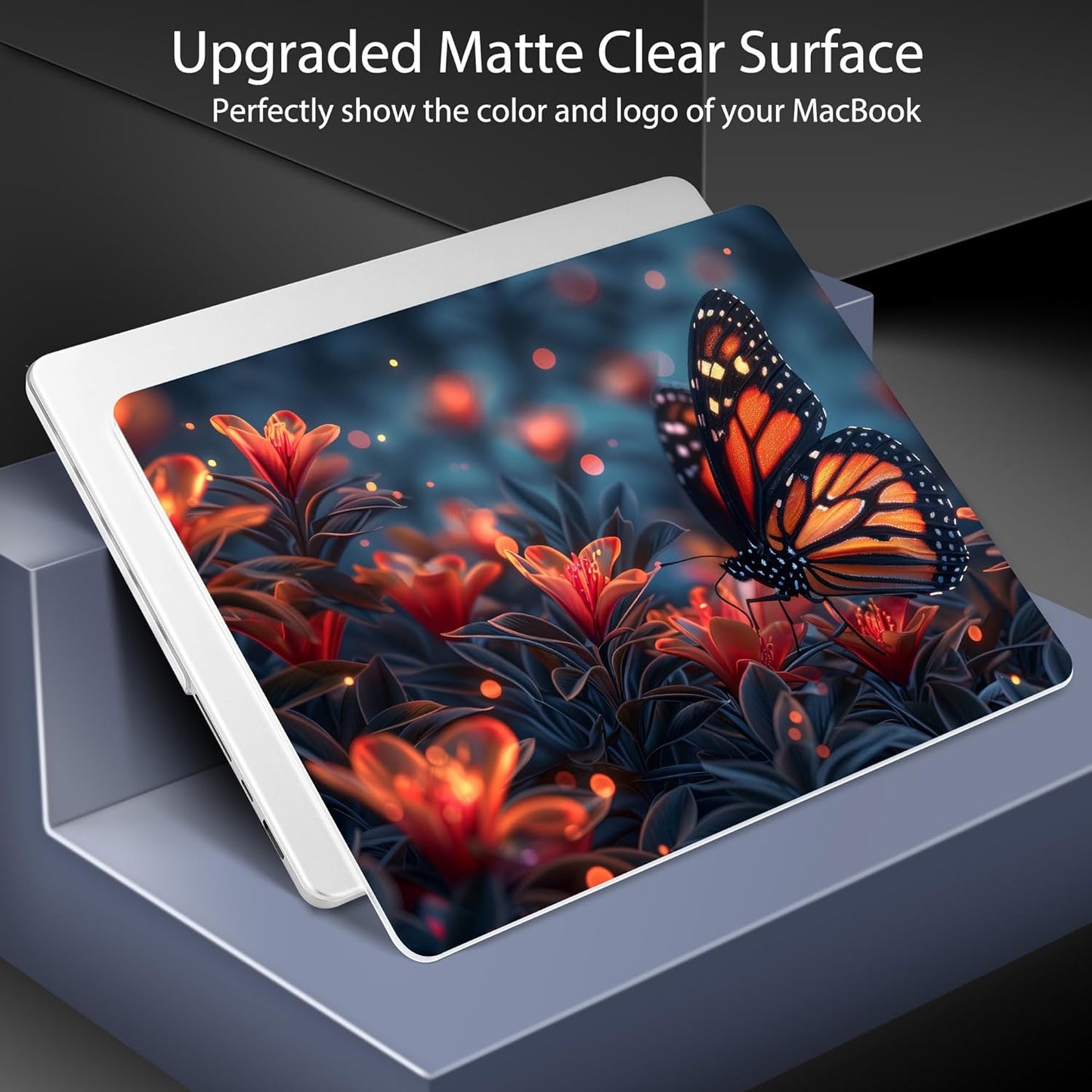 for MacBook Pro 16 inch Case 2021 2022 2023 2024 Release A3186 A3403 M4 A2991 M3 A2780 M2 A2485 M1 Pro/Max, Hard Shell Case with Screen Protector & Keyboard Cover, Butterflies Flowers