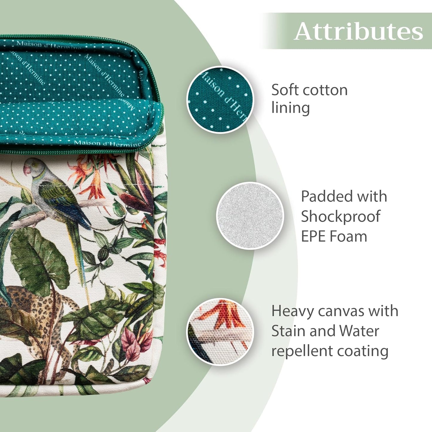 Maison d'Hermine Laptop bag with front pocket Stain and water repellent Cotton canvas