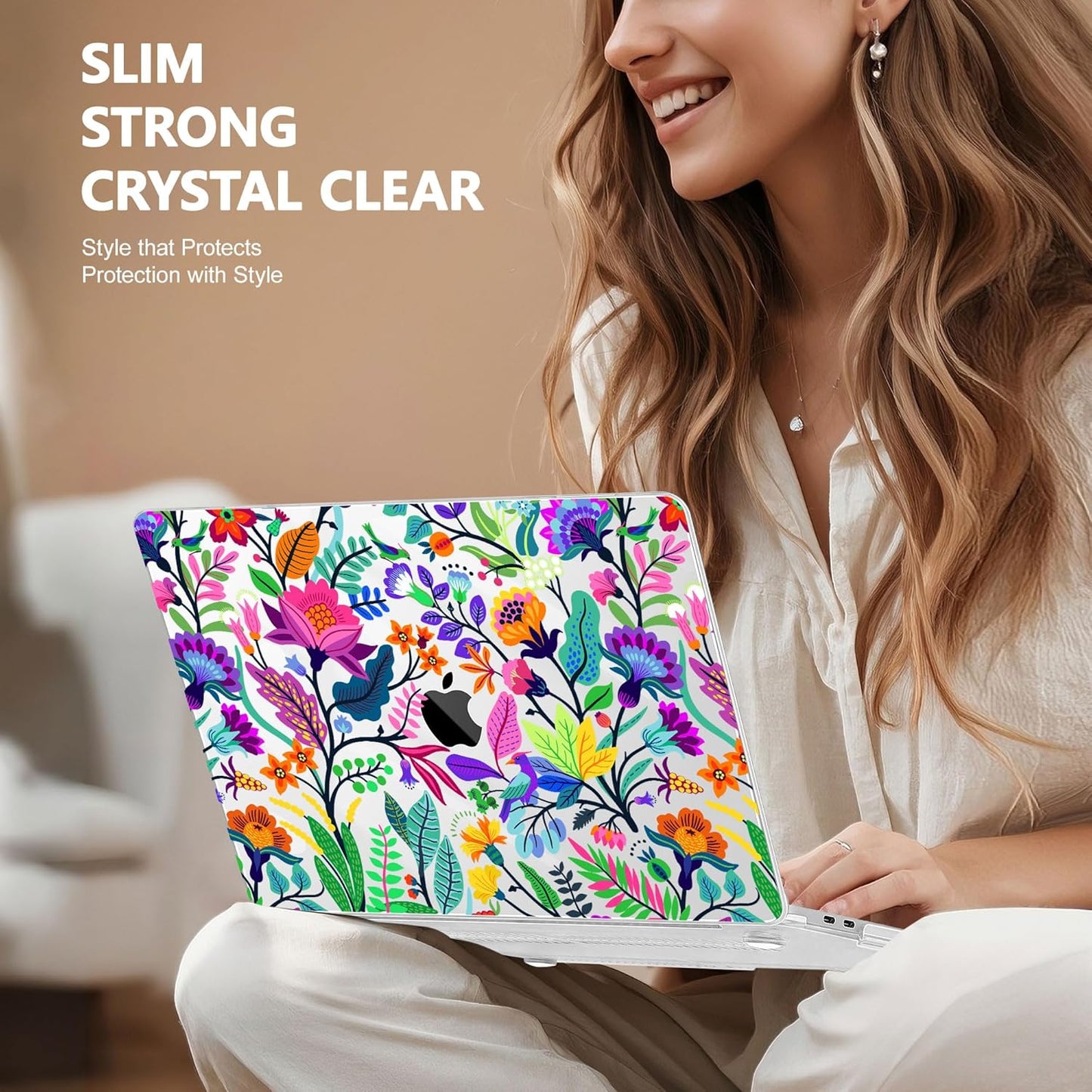 May Chen Compatible with MacBook Pro 13 inch Case 2022 2021 2020 Release Models A2338 M2 M1 A2251 A2289, Plastic Hard Shell Case Keyboard Cover for Mac Pro 13" with Touch Bar & Touch ID, Floral Leaves