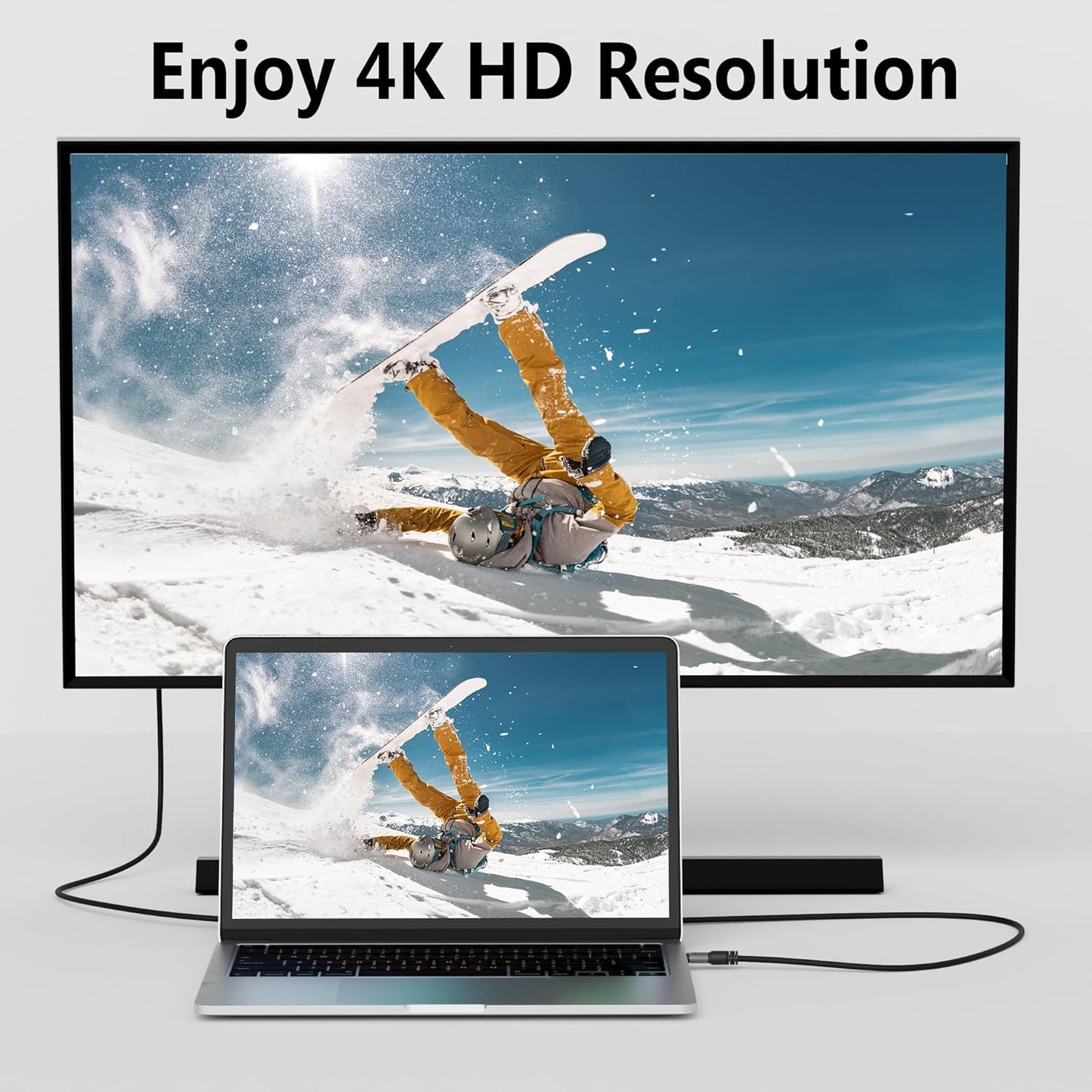 4K USB C to DVI Cable 4 FT, USB Type-C to DVI-D Adapter Cord, (Thunderbolt 3/4) Compatible with iPhone 16/15 Series, MacBook Pro/Air, iPad Pro, iMac, Galaxy S24, XPS, Surface Book 3 and More, Real 4K