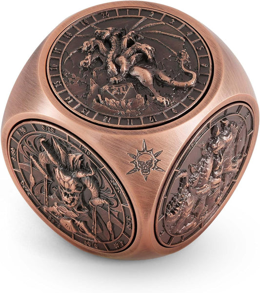 Kabinka Spinner Dice for 7 in 1 DND Dice Set, Unique Metal Dice for Dungeons and Dragons RPG Role Playing Gaming (Red Copper)