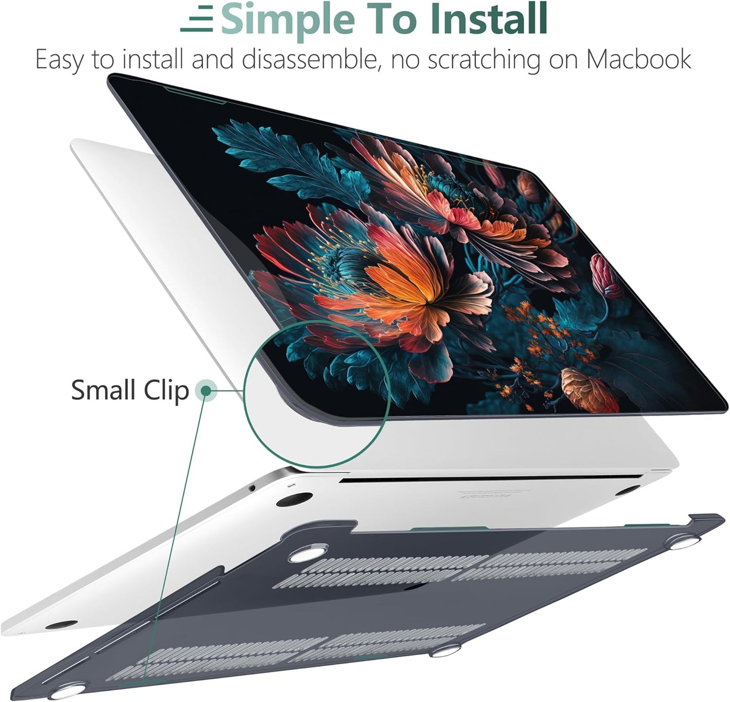 MEEgoodo Case for MacBook Pro 13 inch 2022 2021 2020 New A2338 M2/M1 A2251 A2289, Laptop Hard Shell Cases with Keyboard & Camera Cover Compatible Case, Bunch Flowers (A2338/A2251/A2289)