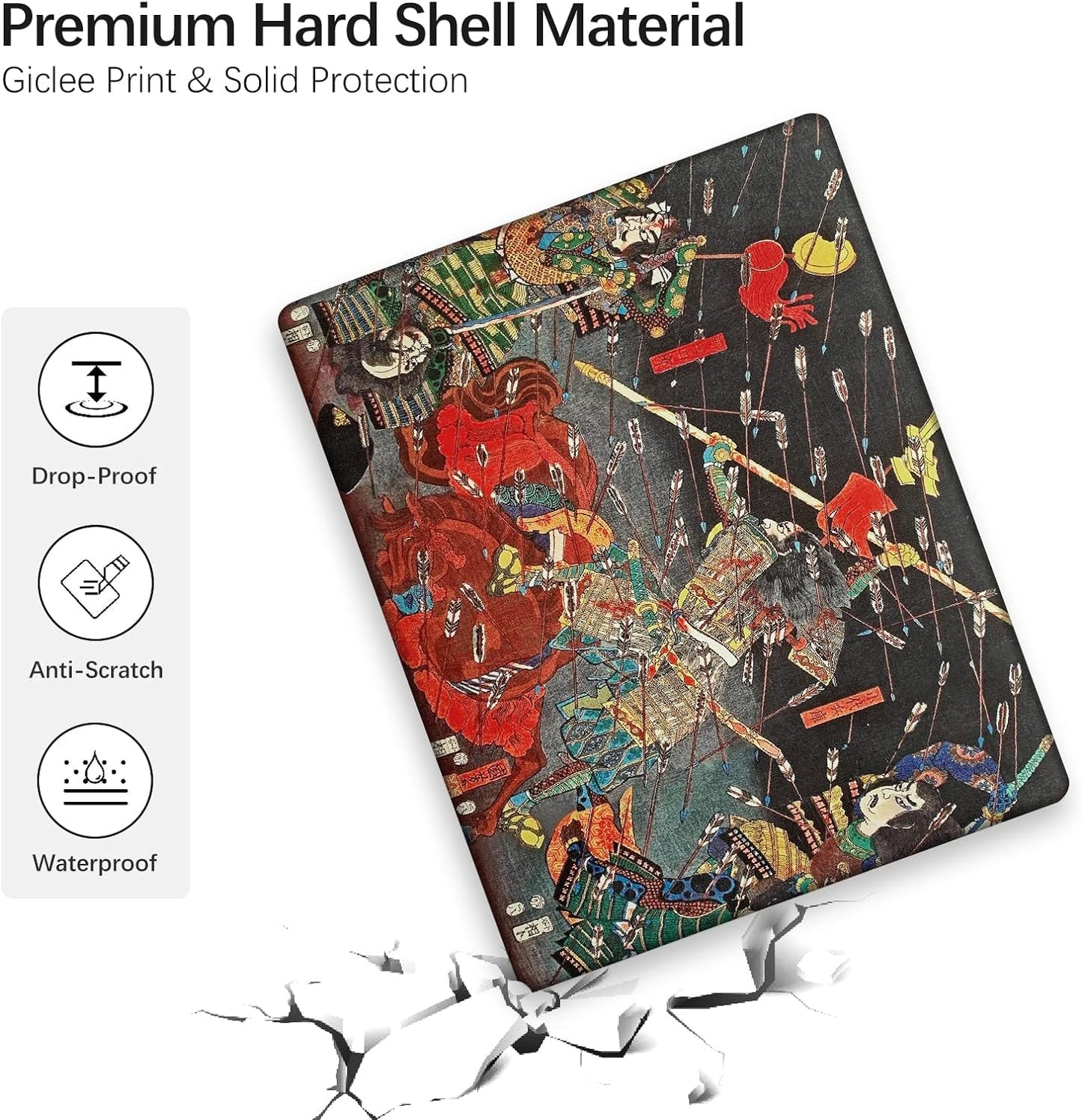 Berkin Arts for MacBook Air 15 inch Case 2025 2024 2023 Release M4 A3241 M3 A3114 M2 A2941 with Keyboard Cover & Screen Protector Ukiyo-e (The Kusunoki's Final Attack by Kuniyoshi)