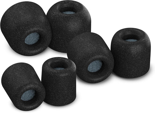 Comply 600 Core Series | Memory Foam Replacement IEM Ear Tips for Truthear, Sennheiser, Moondrop & More | Superior Noise Isolation, Ultimate Comfort, Secure Fit | TechDefender, Black (S/M/L) (3 Pairs)